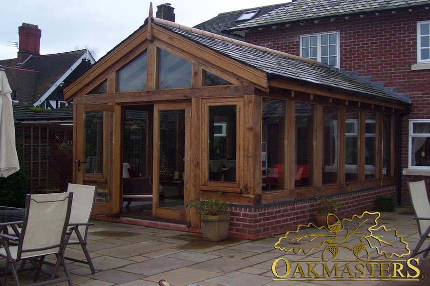 Sunroom extension with oak windows Oakmasters